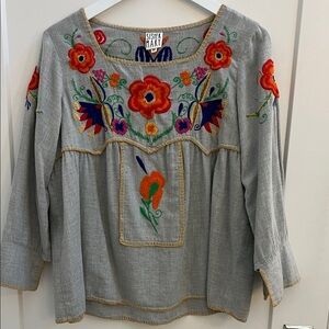 Sister Mary Gray Floral Embroidered Blouse